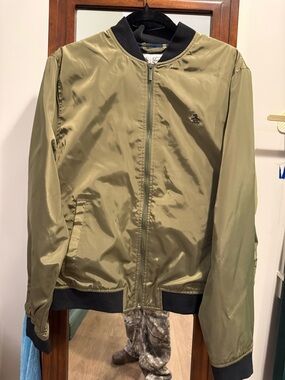 Penguin Olive Bomber Jacket with Black Trim